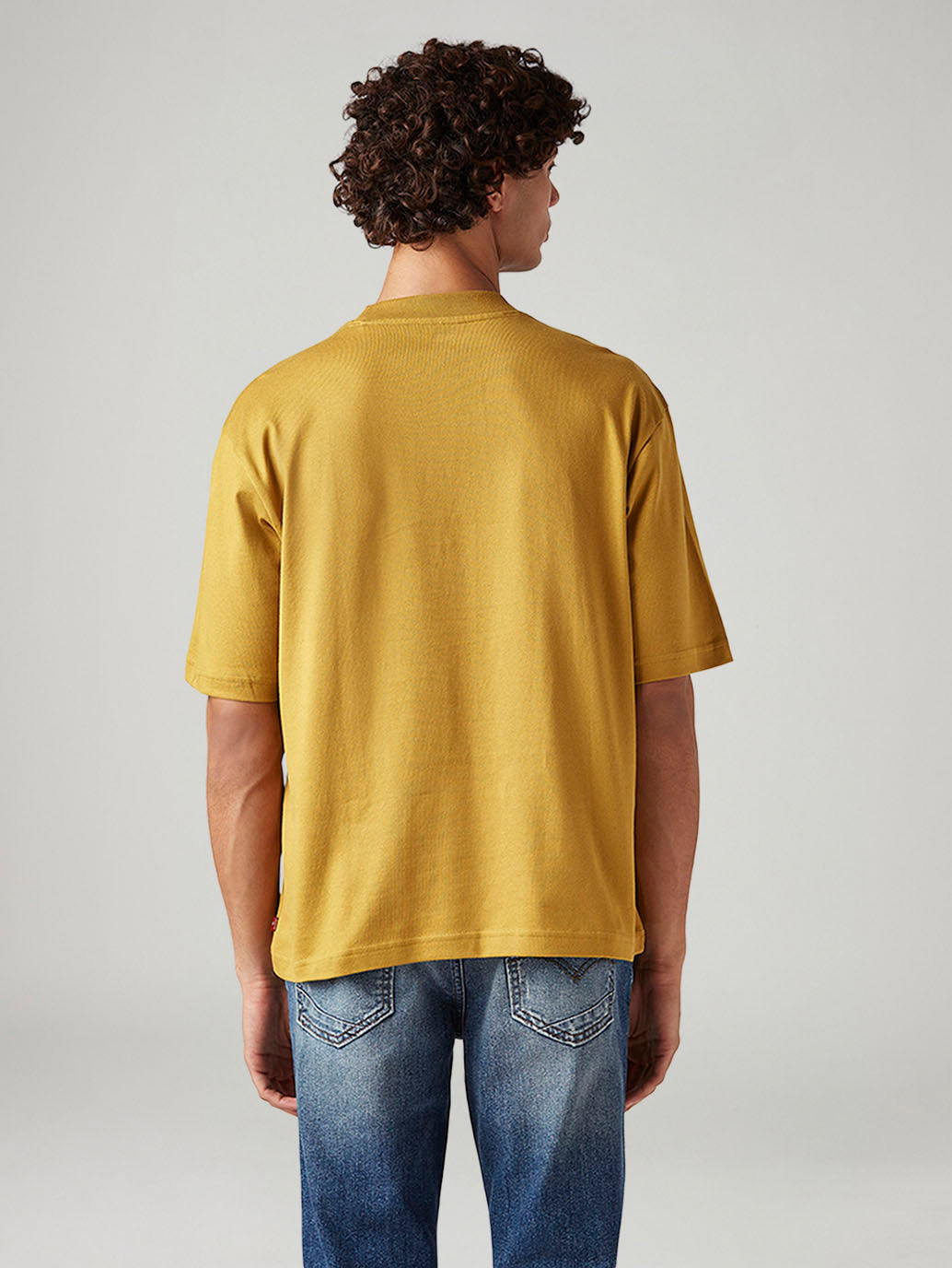 Men's Solid Loose Fit T-Shirt - Back View
