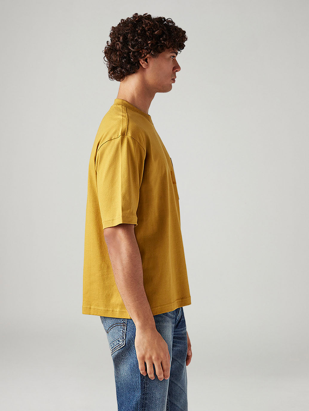 Men's Solid Loose Fit T-Shirt - Side View