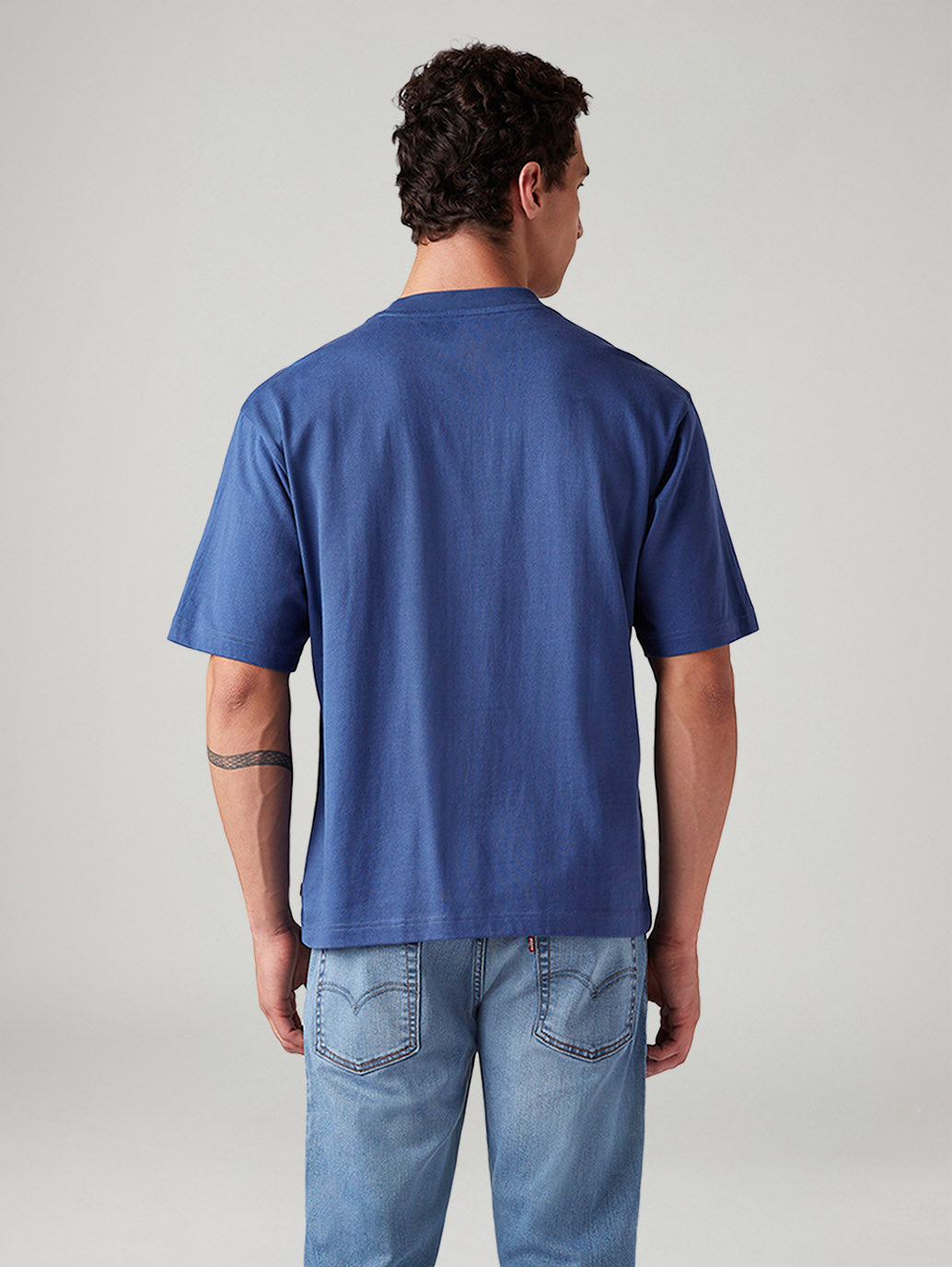 Men's Logo Printed Loose Fit T-Shirt - Back View