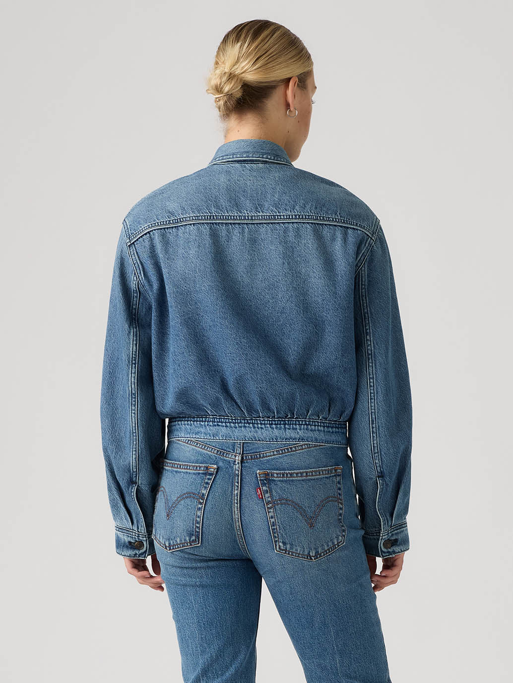 Levi's® Women's Dani Western Harrington Denim Jacket - Back View