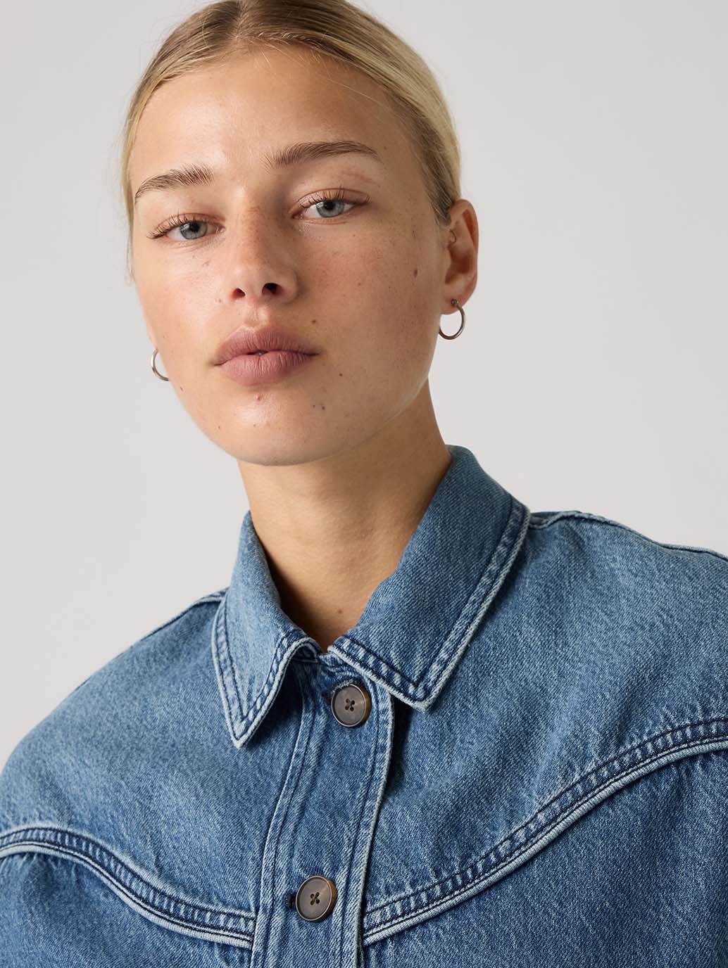 Levi's® Women's Dani Western Harrington Denim Jacket - detail View