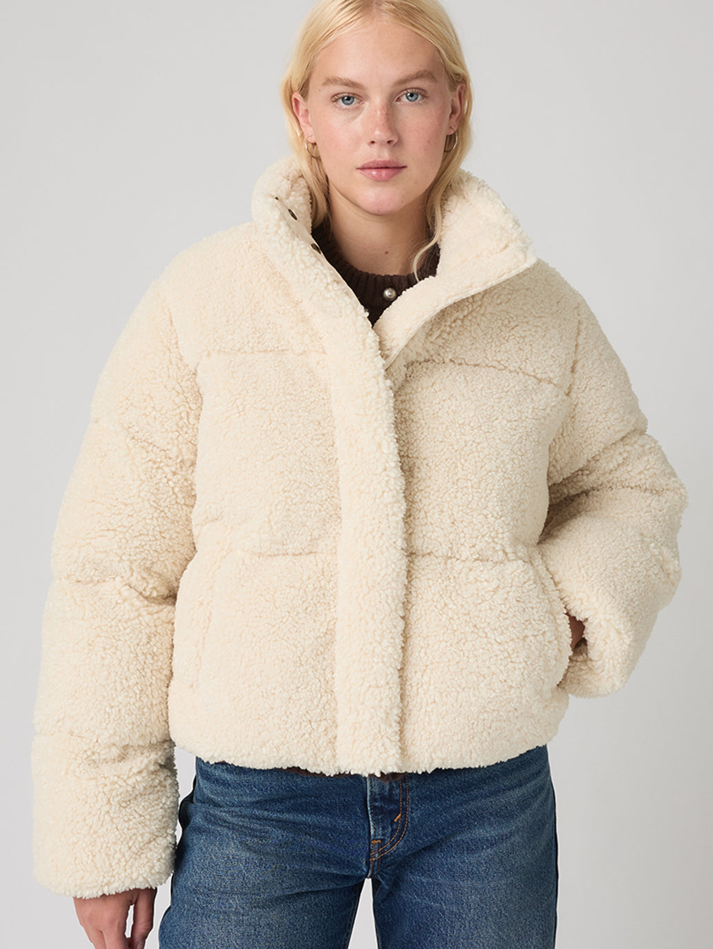 Levi's® Women's Brynn Cropped Puffer Jacket - Front View