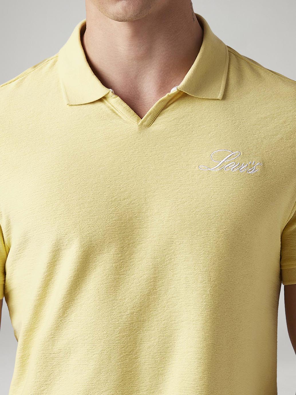 Men's Solid Regular Fit Polo T-Shirt - Detail View