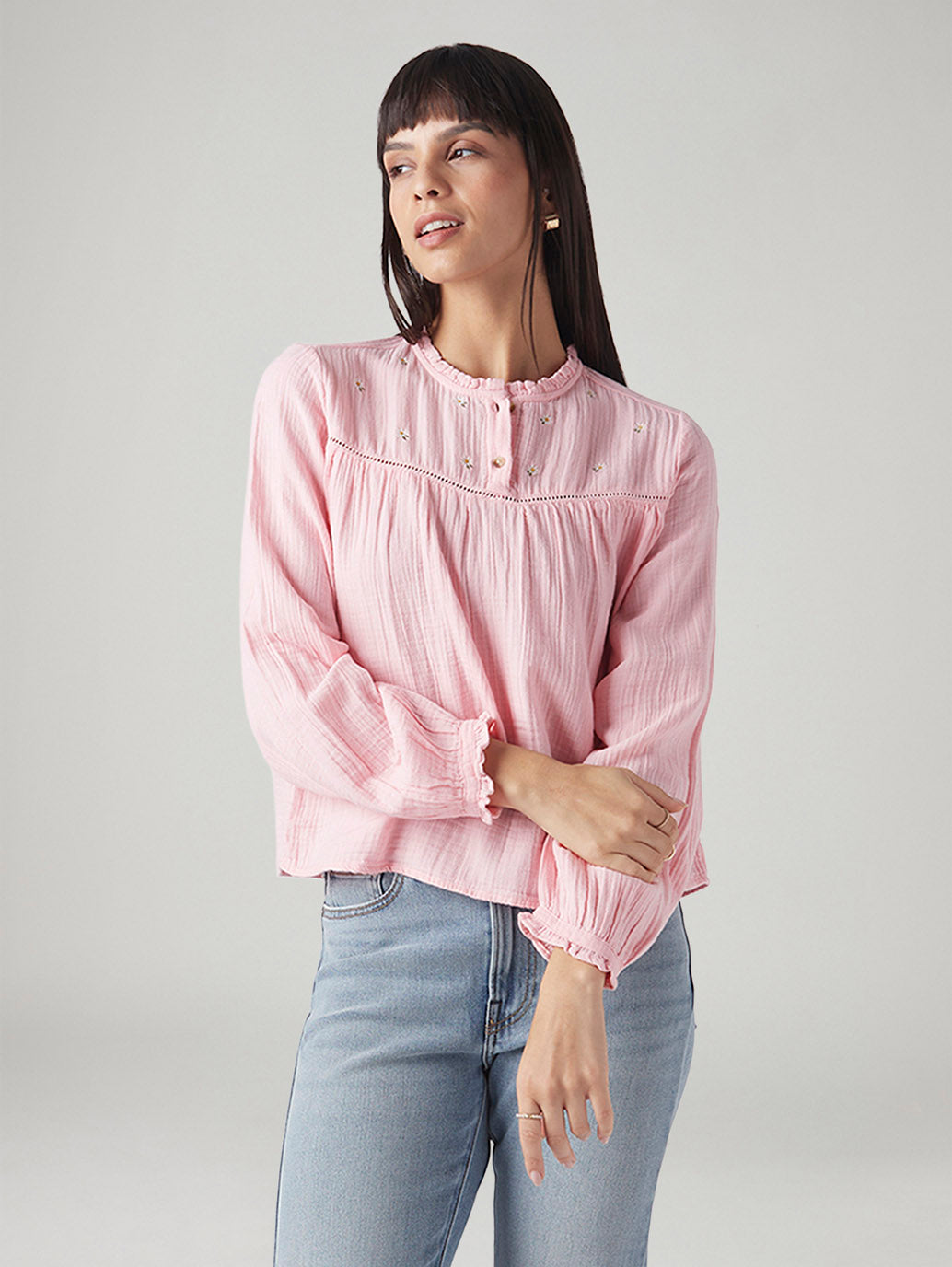 Women's Embroidered Regular Fit Top