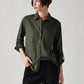 Women's Solid Relaxed Fit Linen Shirt - Styleshot View