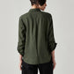 Women's Solid Relaxed Fit Linen Shirt - Back View