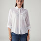 Women's Solid Relaxed Fit Linen Shirt - Front View