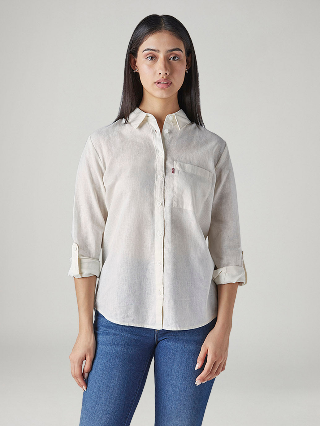Women's Solid Regular Fit Shirt - Front View