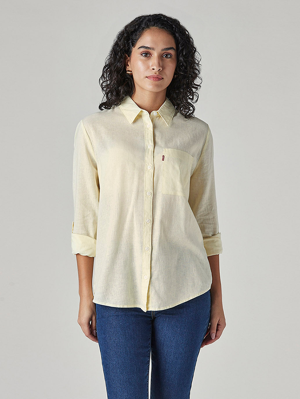 Women's Solid Regular Fit Shirt - Front View