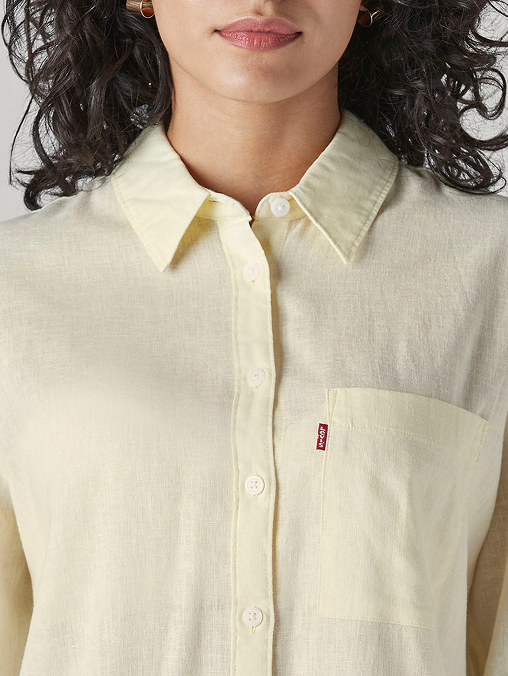 Women's Solid Regular Fit Shirt - Detail View