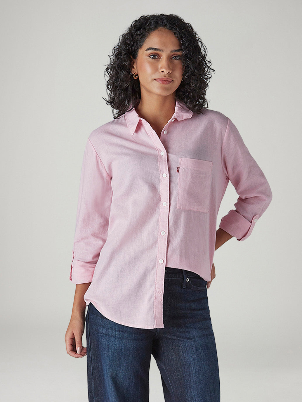 Women's Solid Regular Fit Linen Shirt