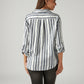 Women's Striped White Relaxed Fit Shirt - Back View