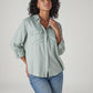 Women's Solid Relaxed Fit Utility Shirt - Styleshot View