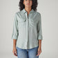 Women's Solid Relaxed Fit Utility Shirt - Front View