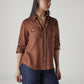 Women's Solid Relaxed Fit Shirt - Side View