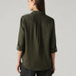 Women's Solid Relaxed Fit Linen Shirt - Back View