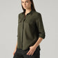 Women's Solid Relaxed Fit Linen Shirt - Side View