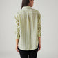 Women's Striped Relaxed Fit Linen Shirt - Back View