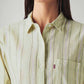 Women's Striped Relaxed Fit Linen Shirt - Detail View