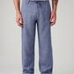 Men's Blue Loose Straight Fit Mid Rise Chinos - Front View