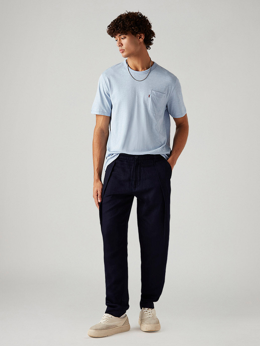 Men's 550 Relaxed Fit Mid Rise Linen Chino Trousers