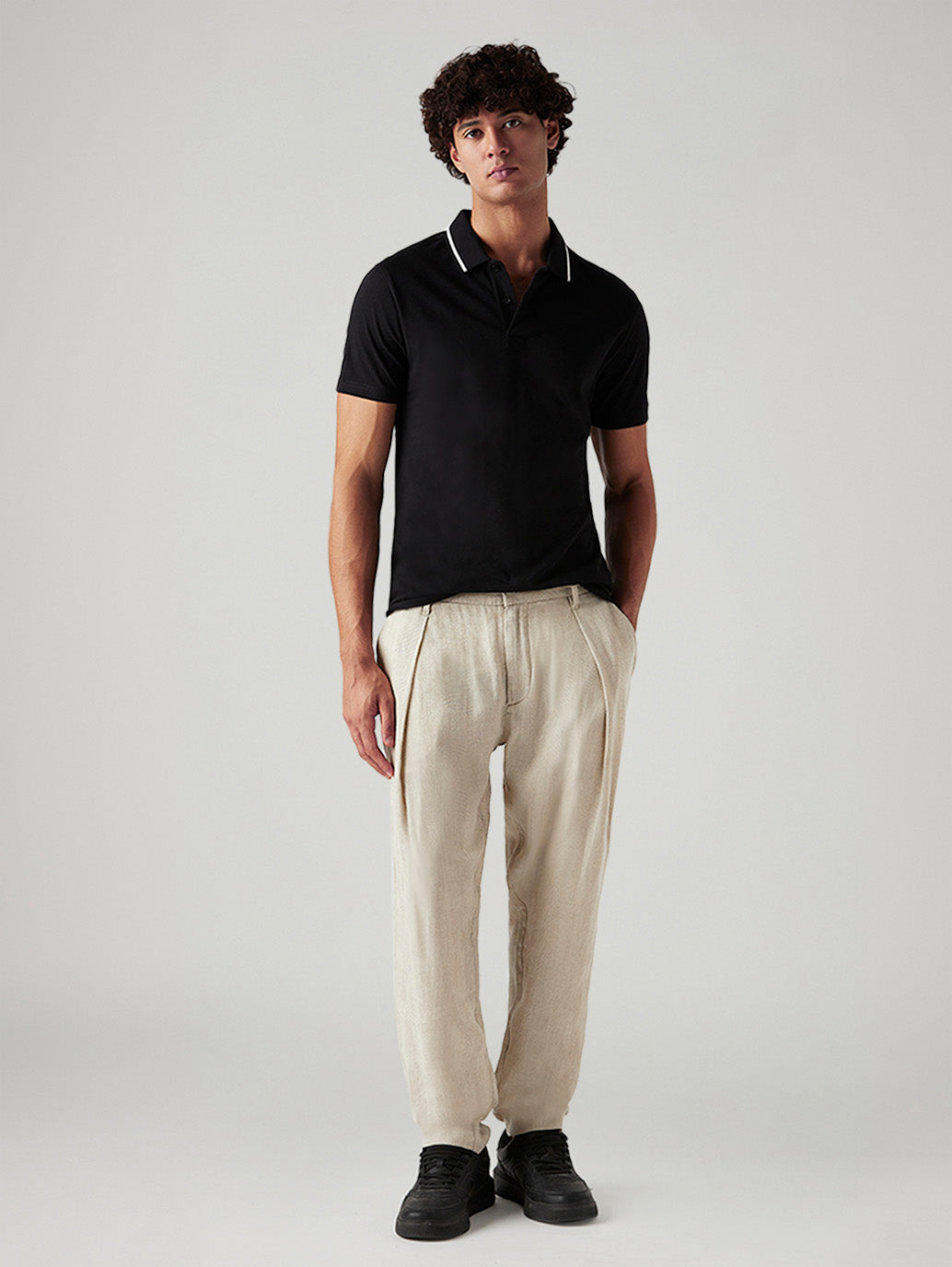 Men's 550 Relaxed Fit Mid Rise Linen Chino Trousers