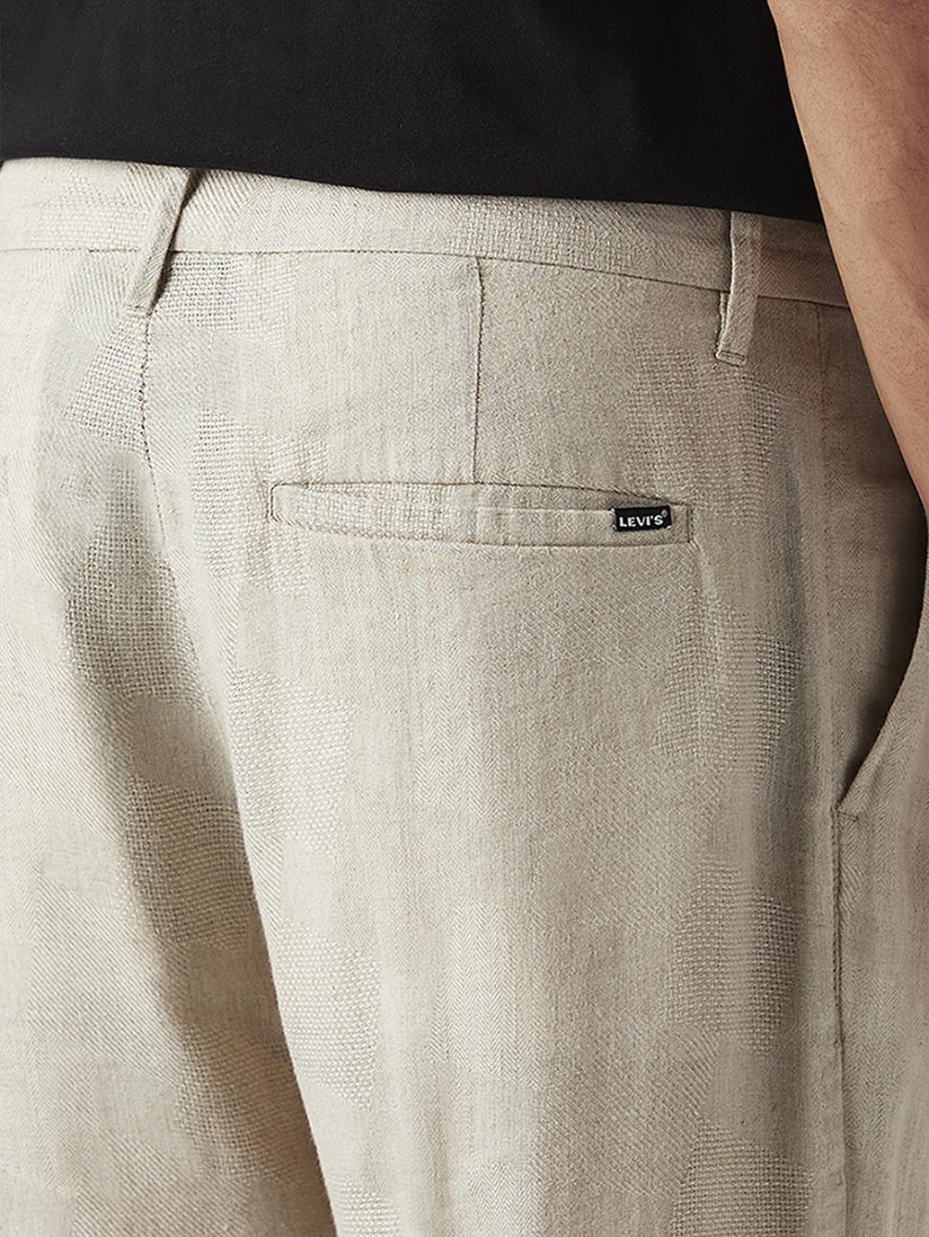 Men's 550 Relaxed Fit Mid Rise Linen Chino Trousers - Detail View