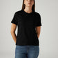 Women's Solid Black Crew Neck T-shirt - Front View