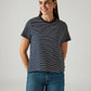 Women's Striped Navy Crew Neck T-shirt - Front View