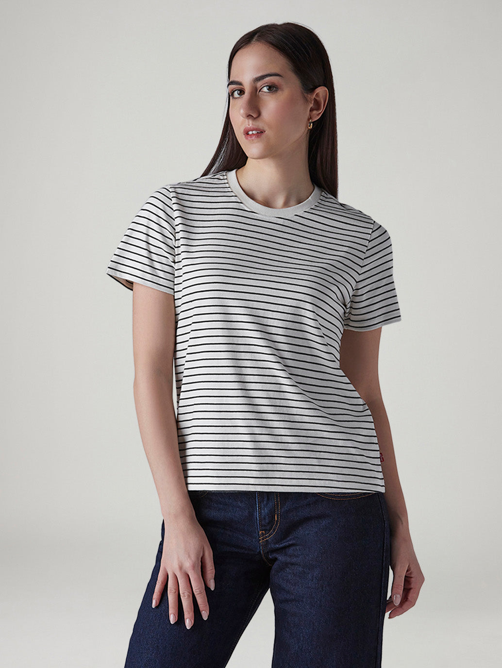 Women's Striped Regular Fit T-Shirt - Front View