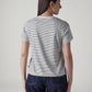 Women's Striped Regular Fit T-Shirt - Back View