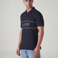 Men's Logo Printed Slim Fit Pique Polo T-Shirt - Side View