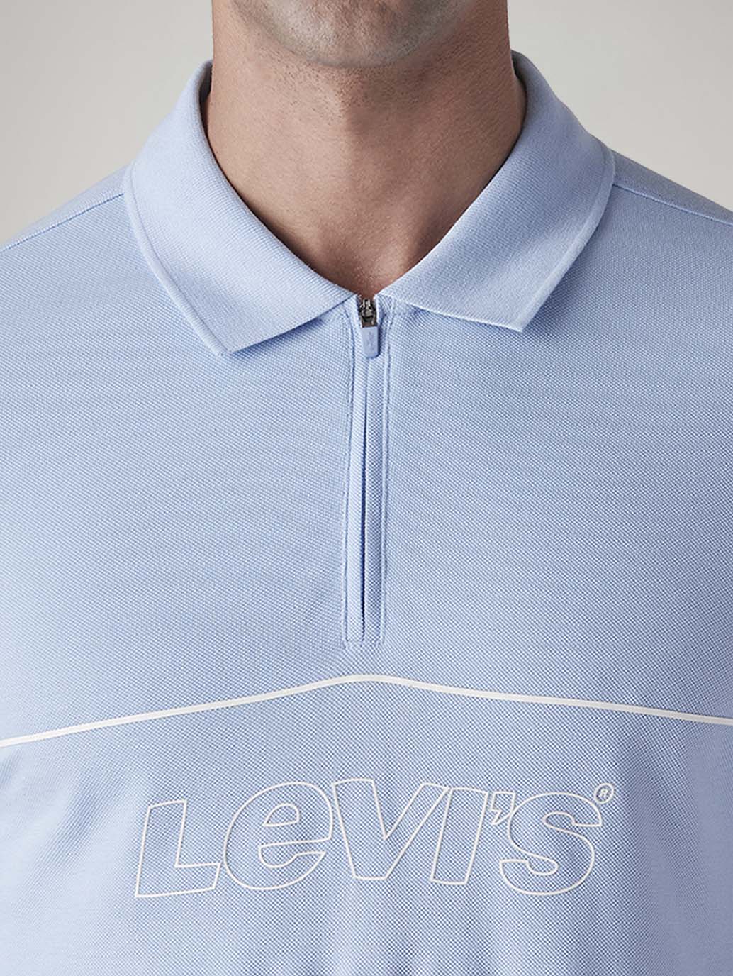 Men's Logo Printed Slim Fit Pique Polo T-Shirt - Detail View