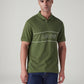 Men's Logo Printed Slim Fit Pique Polo T-Shirt - Front View