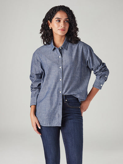levi's Women's Solid Relaxed Fit Denim Shirt-picture-25