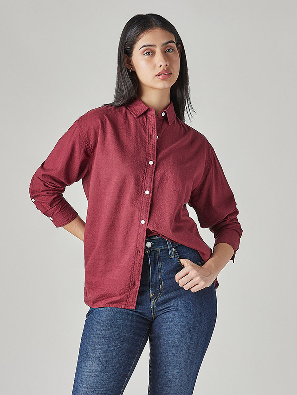 Women's Solid Loose Fit Shirt