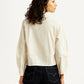Women's Solid Cream Relaxed Fit Poplin Shirt - Back View