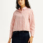 Women's Striped Relaxed Fit Poplin Shirt - Styleshot View