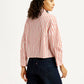 Women's Striped Relaxed Fit Poplin Shirt - Back View