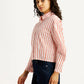 Women's Striped Relaxed Fit Poplin Shirt - Side View