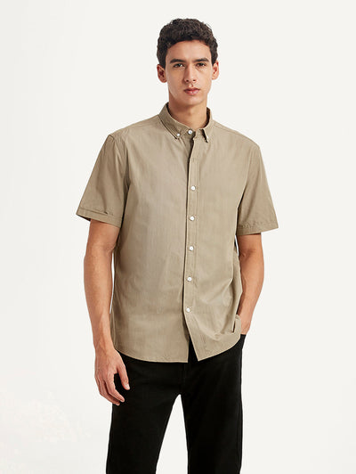 levi's Men's Solid Beige Slim Fit Poplin Shirt-picture-27