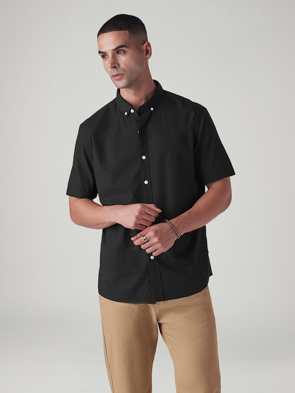 Men's Solid Slim Fit Poplin Shirt