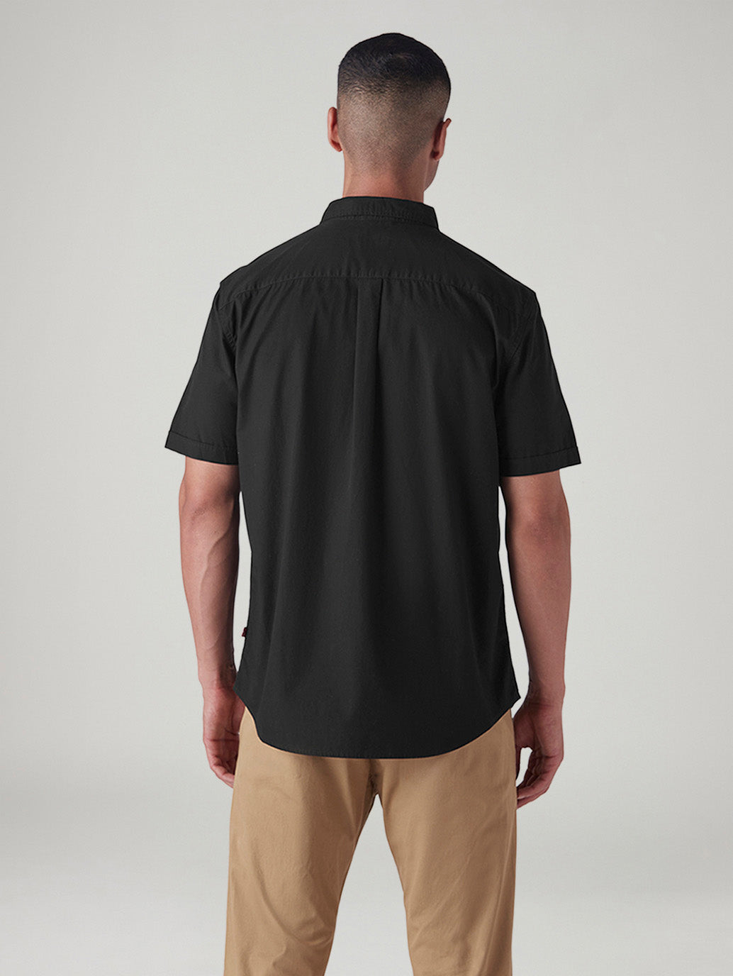 Men's Solid Slim Fit Poplin Shirt - Back View