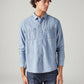 Men's Solid Slim Fit Denim Shirt - Styleshot View
