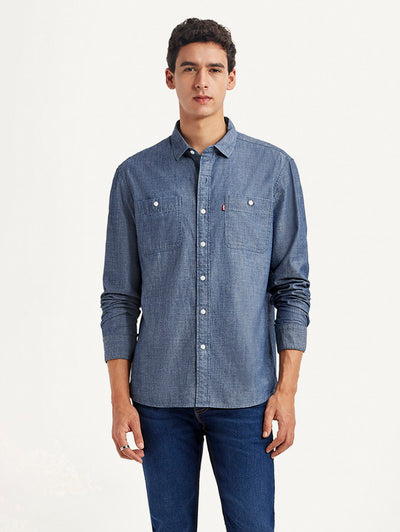 levi's Men's Solid Indigo Slim Fit Shirt-picture-15