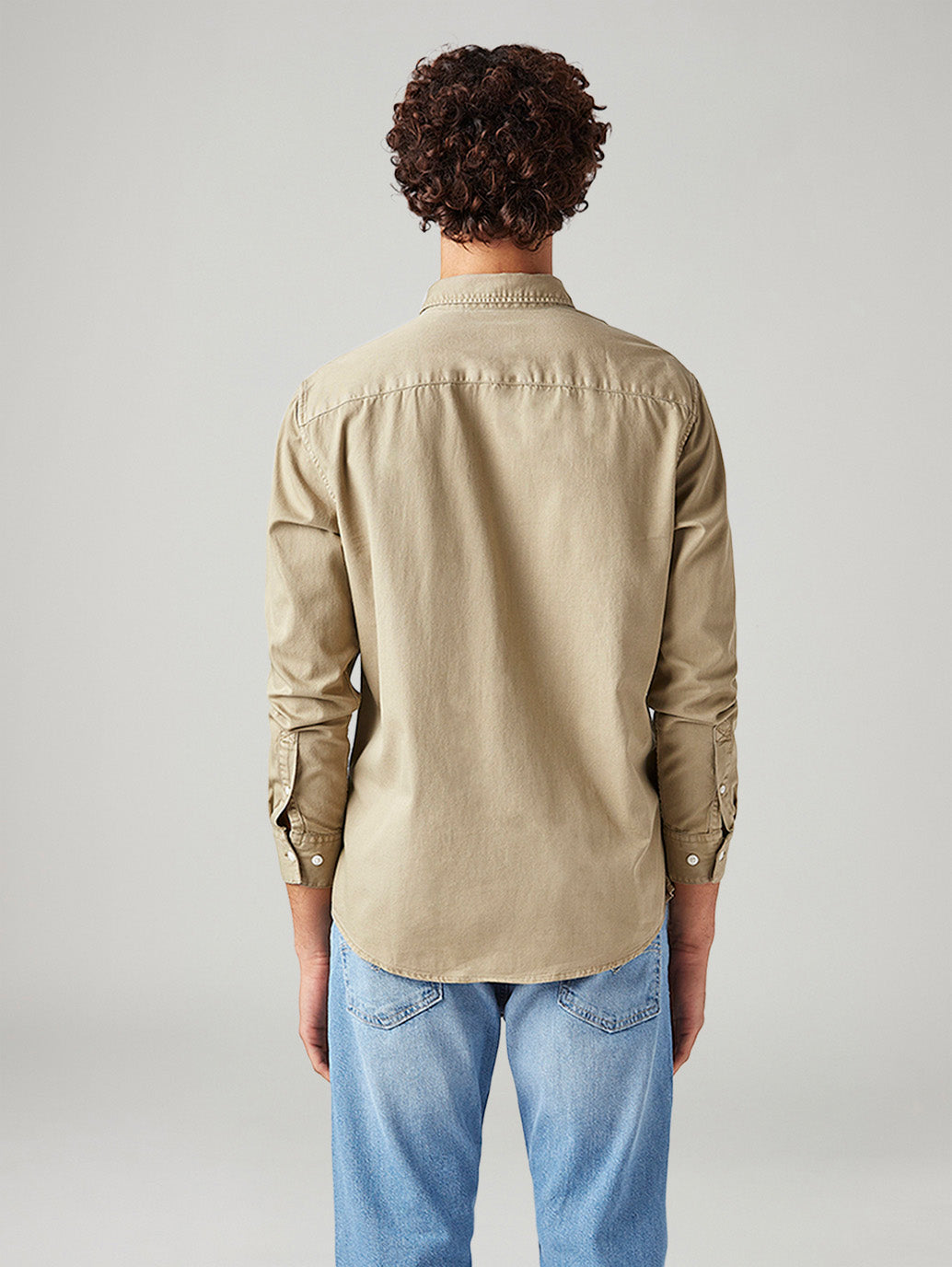 Men's Solid Slim Fit Shirt - Back View