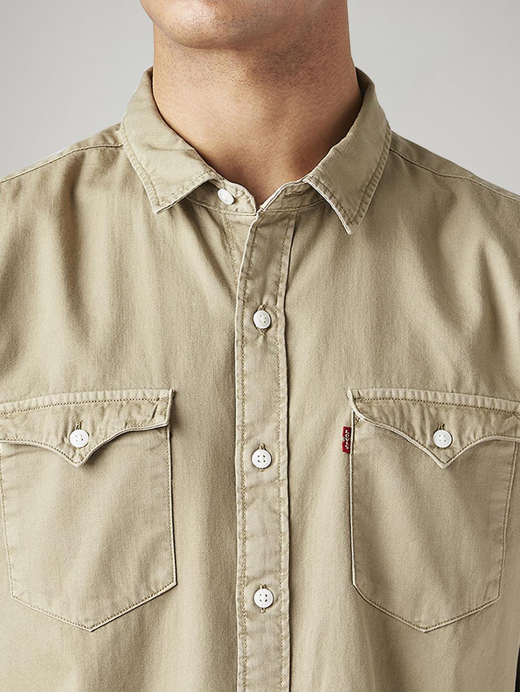 Men's Solid Slim Fit Shirt - Detail View