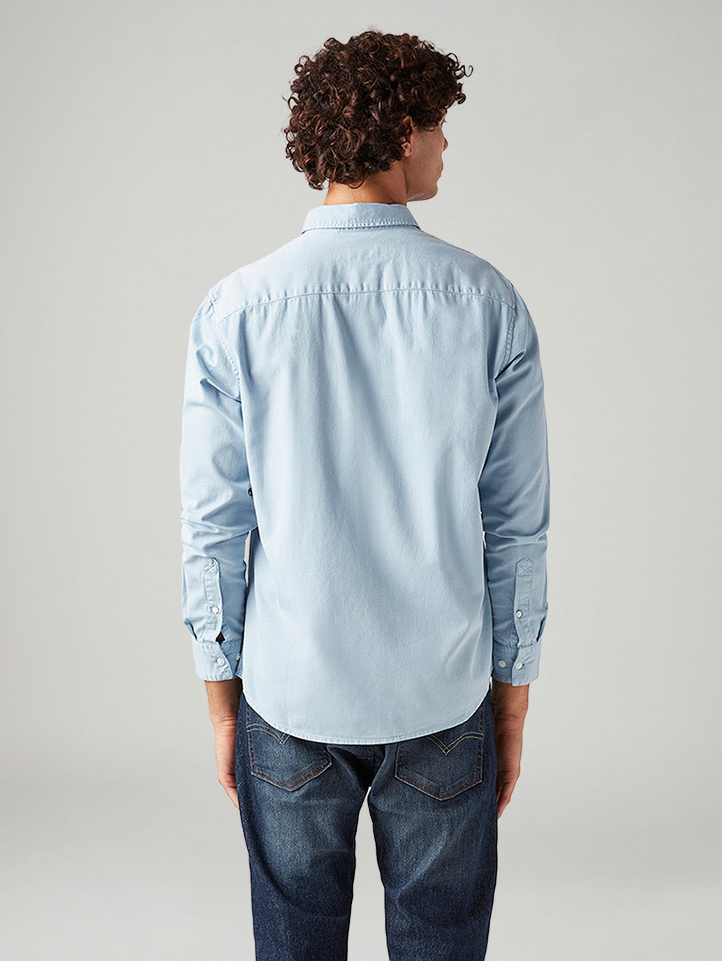 Men's Solid Slim Fit Shirt - Back View