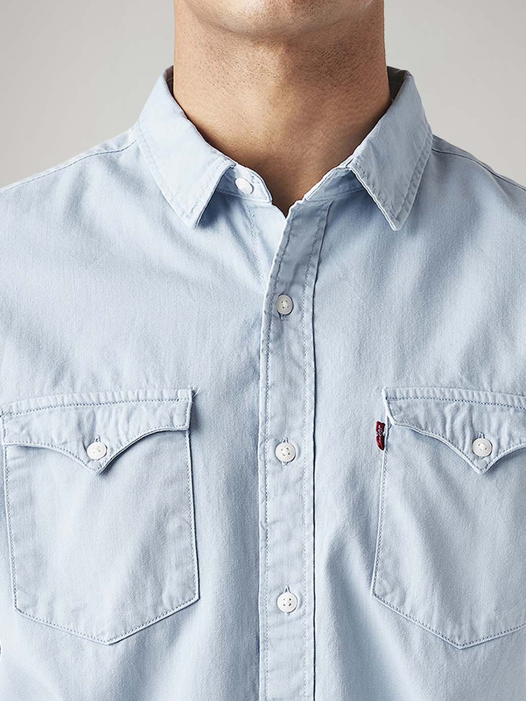 Men's Solid Slim Fit Shirt - Detail View