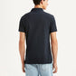 Men's Brand Logo Navy Slim Fit Polo T-shirt - Back View